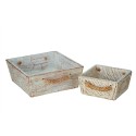2 wooden baskets