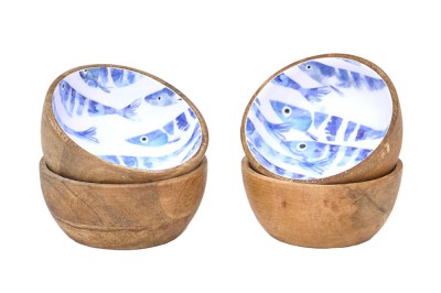 Set 4 Bols esmaltat peixos