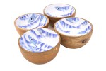 Set 4 ciotole pesci smaltate