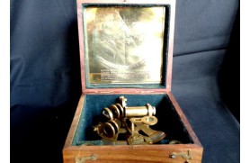 Old brass sextant