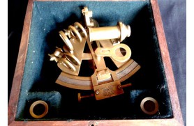 Old brass sextant