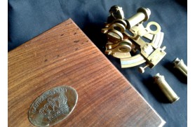 Old brass sextant