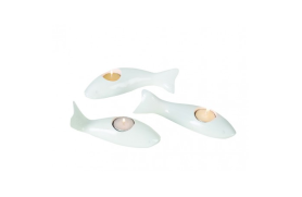 Fish white candleholder