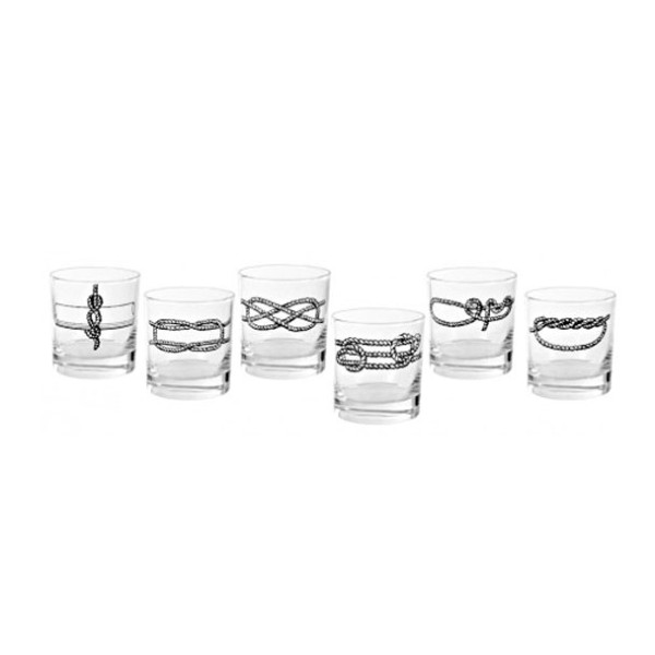 Set 6 glasses with knots