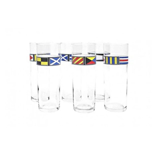 Set 6 glasses of flags