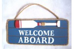 Placa fusta "welcome aboard"