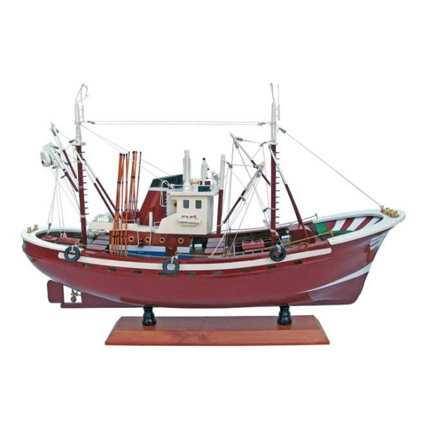 Tuna fishing boat, tuna boat. Color Red