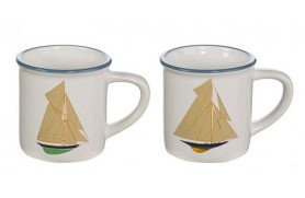 Set 4 Mug sailboat