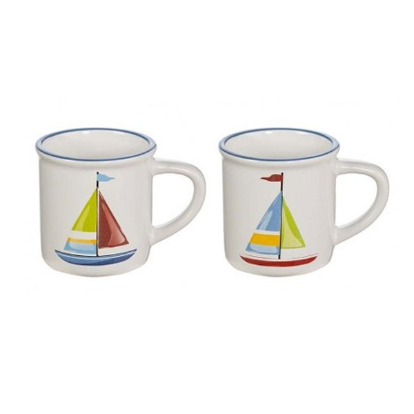 Set 4 Mug sailboat
