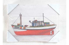 Óleo de pintura de barco marinha