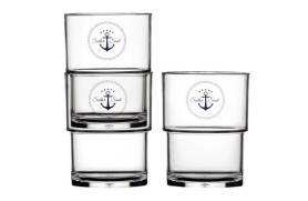 Set 12 Stapelbares Glas SAILOR