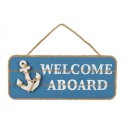Placa de madeira "Welcome Aboard"