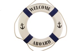 FLOATER BLUE STRIPE "Welcome onboard