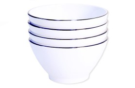 Set 4 Bowls Line Blue