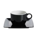 Set 2 coffee cups Quadrato Black & White