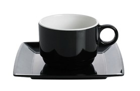 Set 2 coffee cups Quadrato Black & White