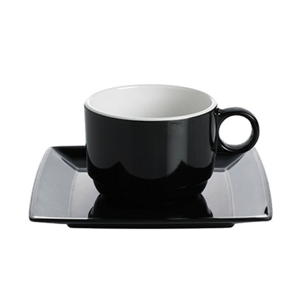 Set 2 coffee cups Quadrato Black & White