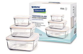 Set 6 glass tupperware