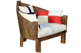 Armchair with cushions.