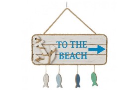 "To the Beach" wooden plate