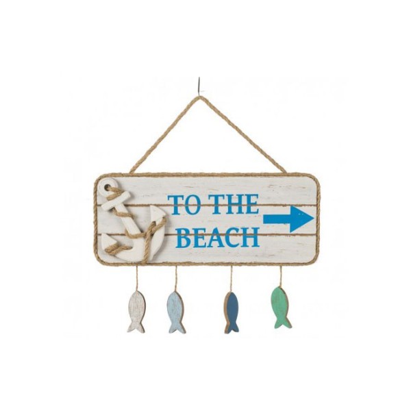 Placa de madeira "To the Beach"