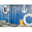 Decorative white lifebuoy