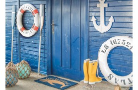 Decorative white lifebuoy