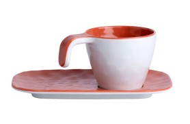 Set 6 Coffee cups Coral