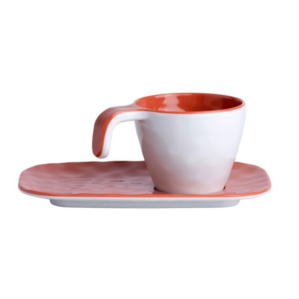 Set 6 Coffee cups Coral