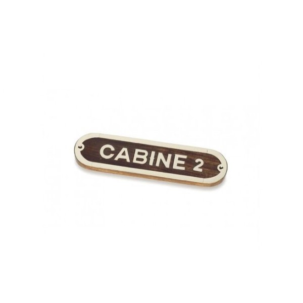Plaque "CABINE 2"
