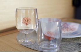 Set 6 Glass of wine Coral