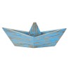 Blue handmade wooden boat