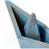 Blue handmade wooden boat