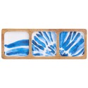 Enameled blue tray