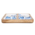 Enameled blue tray