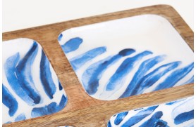 Enameled blue tray