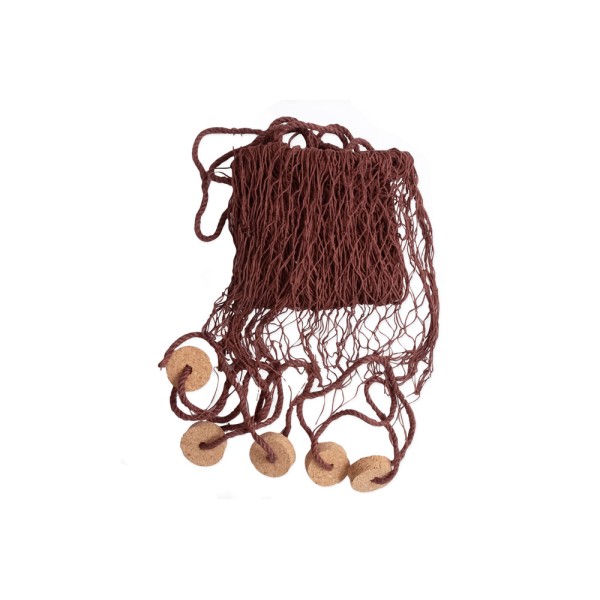Fishing net for decoration, made with cotton. Color Brown