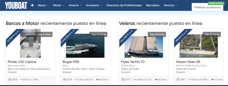 Barcos de ocasión en Youboat España